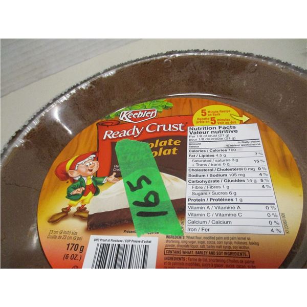FREIGHT DAMAGE (AS IS):  9" CHOCOLATE GRAHAM PIE CRUST