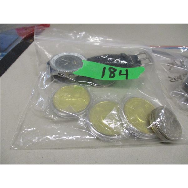 TOKENS & BREITTING WATCH - 2 BAGS