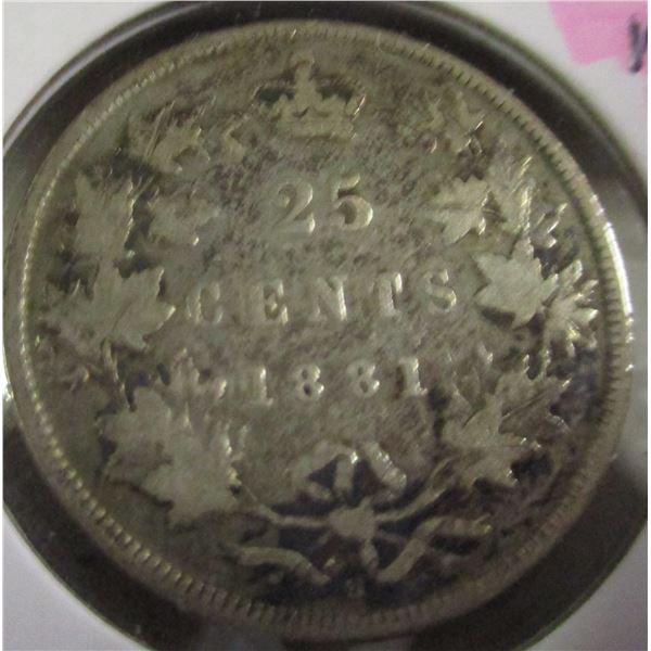 1881H VG/FINE VICTORIAN CANADA SILVER DIME