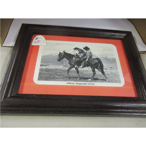 SCARCE FRAMED PICTURE ALBERTA DESIGNATED DRIVER)