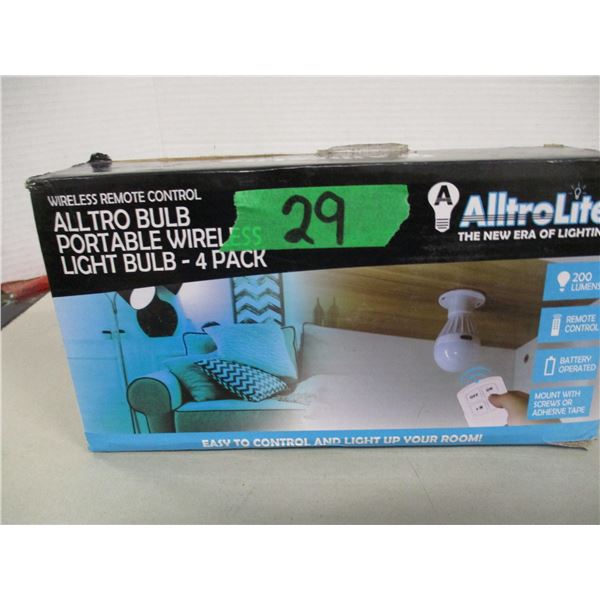 ALLTRO BULB PORTABLE WIRELESS LIGHT BULB - 4 PACK