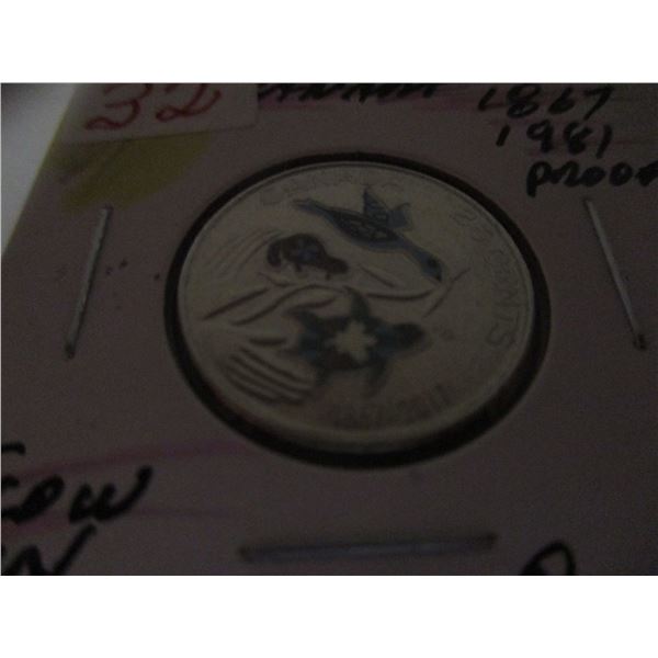 1867 - 1981 PROOF GLOW IN THE DARK QUARTER