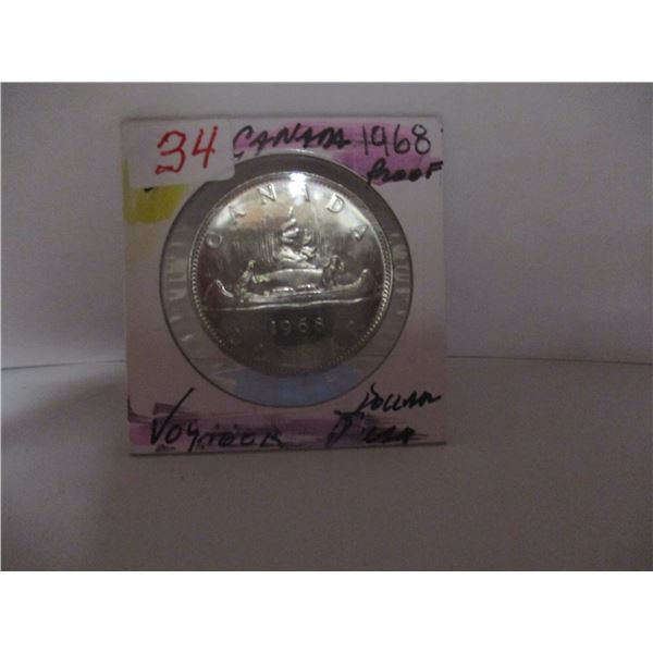 1968 PROOF CANADA VOYAGER DOLLAR