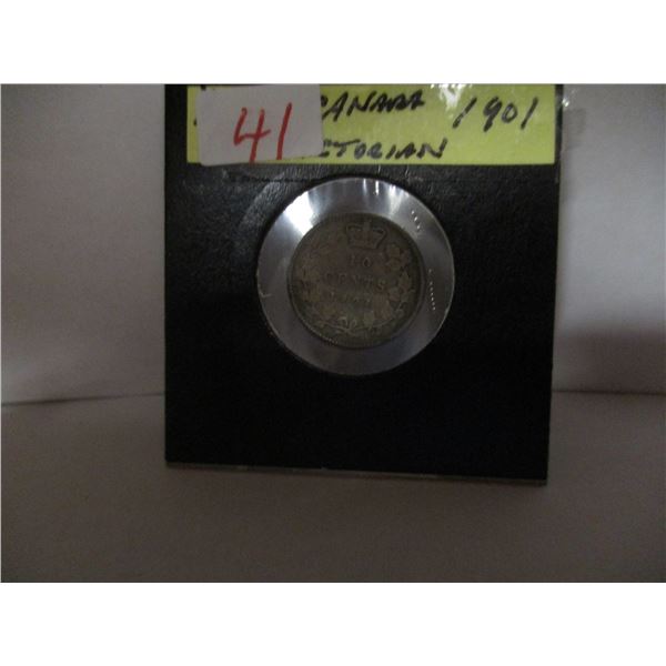 1901 VICTORIAN CANADA SILVER DIME