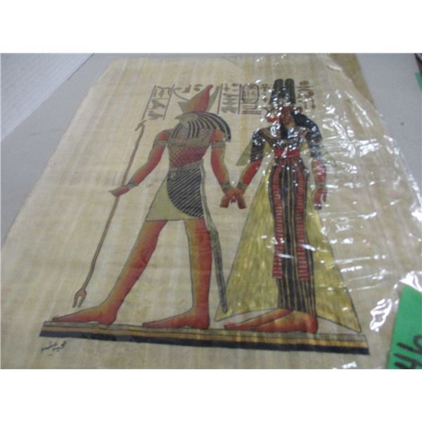 SEIZURE (AS IS):  UNFRAMED PARCHMENT PAPER PICTURE OF TWO PEOPLE