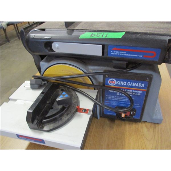 LIKE NEW:  BELT SANDER (4" X 36") COMBO WITH 6" DISC SANDER