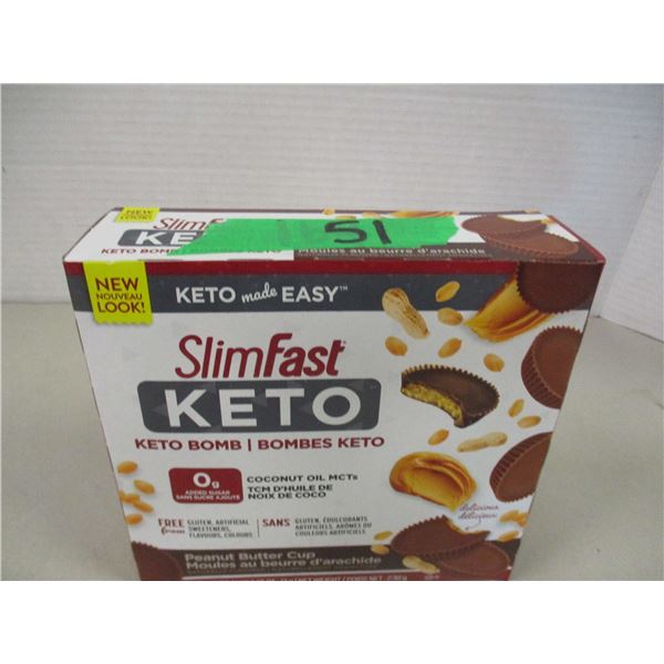 FREIGHT DAMAGE (AS IS):  KETO PEANUT BUTTER CUPS (14 X 17G) - BOX
