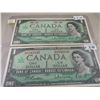 Image 1 : SET OF 1967 CANADA NO SERIAL NUMBER & SERIAL NUMBER $1 BILLS