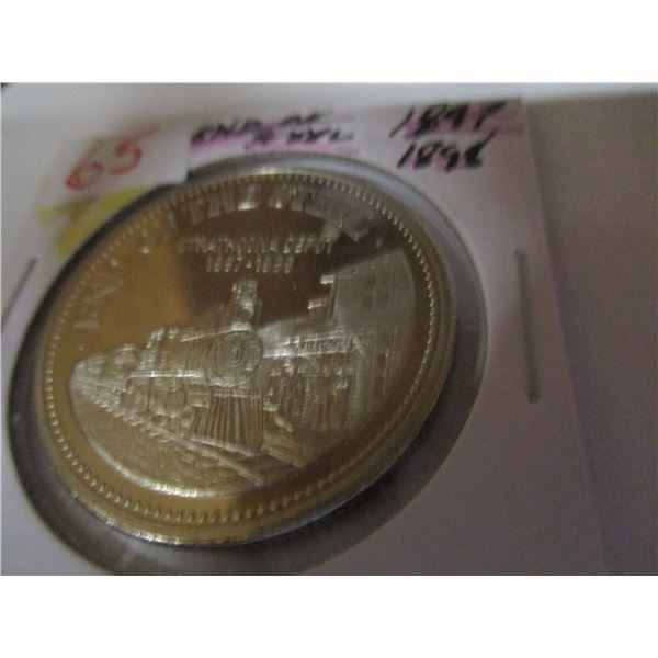 1897 - 1898 KLONDIKE END OF STEEL ALBERTA CANADA COIN