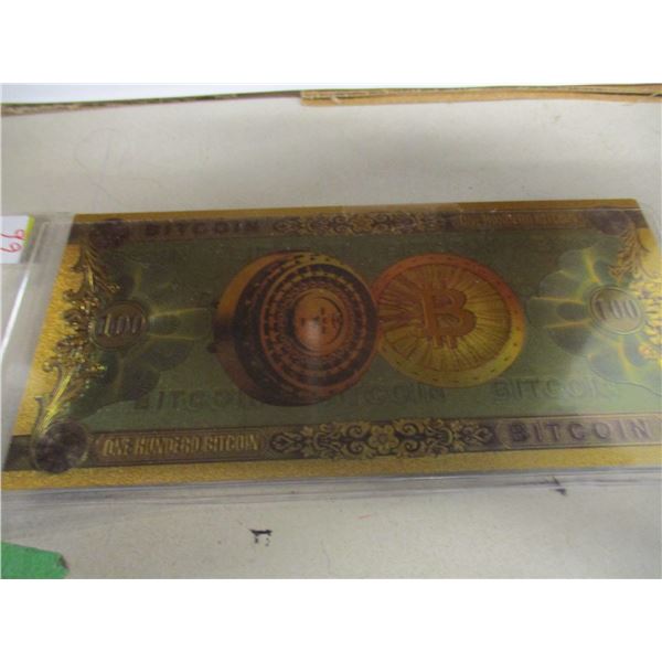 100 BIT COIN CURRANCE BANK NOTE