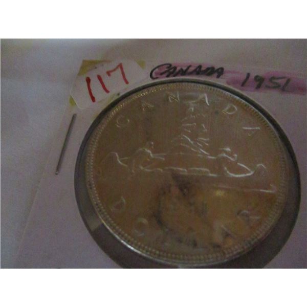 1951 KING GEORGE VI CANADA SILVER DOLLAR