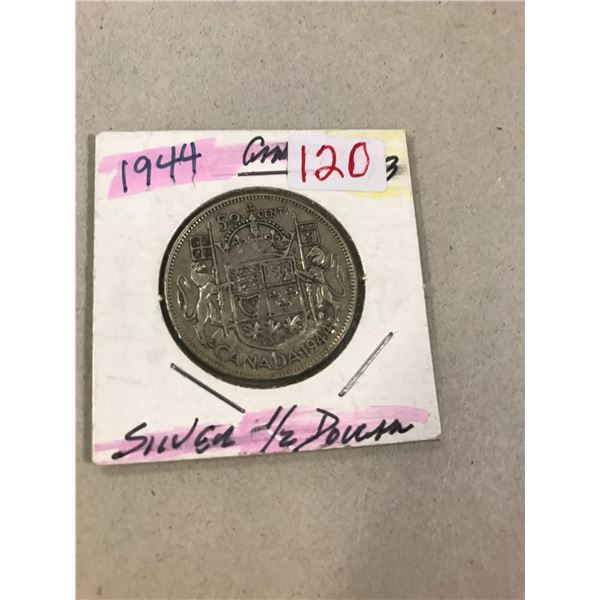 1944 CANADA KING GEORGE VI SILVER HALF DOLLAR