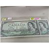 Image 1 : 1954 DEVILS FACE & 1954 MODIFIED HAIR DOO SET OF CANADA $1 BILLS