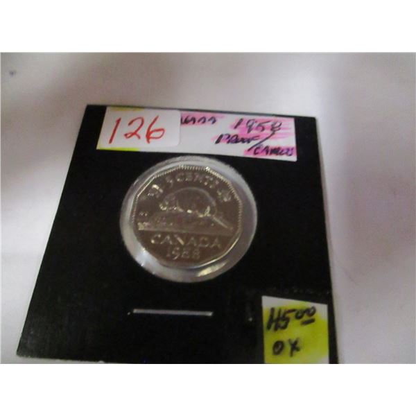 1958 PROOF CAMEO CANADA NICKEL