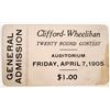 Image 1 : Clifford Vs. Wheelihan Boxing Ticket, 1905, Grass Valley [188119]