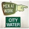 Image 1 : City Water & Men at Work Metal Signs [196689]