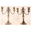 Image 1 : Silver Plate Triple Candelabra Pair & 2 Snuffers [183714]