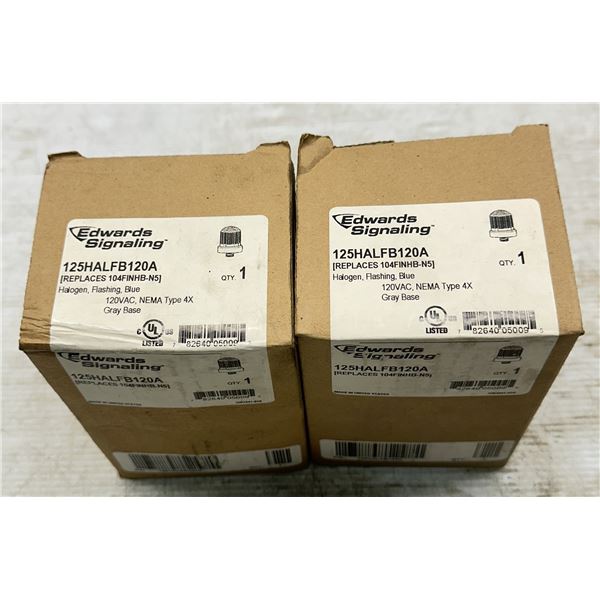 (2) Edwards Signaling #125HALFB120A Halogen Flashing Bulbs Blue