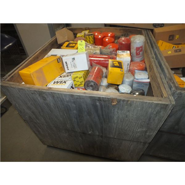 Crate Of Assorted Oil Filters