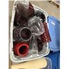 Image 1 : 3 Totes Of assorted glassware & Vase's