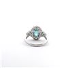 Image 4 : Fashion Blue Zircon & Diamond Halo Ring