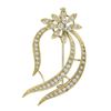 18k Yellow Gold 0.70 ctw Round Brilliant Cut Diamond Open Work Floral Pin Brooch