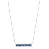 Image 4 : Fashion Blue Sapphire & Diamond Rectangular Halo Necklace