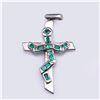 18k White Gold & Emerald Abstract Cross by Fernando Hernandez