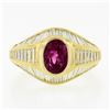 Image 6 : 18K Yellow Gold 3.85 ctw GIA Burma No Heat Ruby Baguette Cut Diamond Cocktail Ri