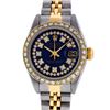 Image 2 : Rolex Ladies Two Tone Sapphire Quickset Blue String Diamond Datejust Wristwatch