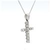 Image 2 : 14kt WG Cross Pendant with chain 0.50 cts