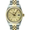 Image 1 : Rolex Mens Two Tone Yellow Gold And Steel Champagne Tapestry Datejust Wristwatch