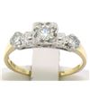 Vintage 14k Yellow & White Gold 0.40 ctw 3 Stone Illusion Set Round Diamond Ring