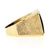 Image 5 : Men's Vintage 14K Yellow Gold Rectangular Black Onyx w/ Textured Sides Wide Ring