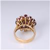 Image 4 : Vintage 14K Yellow Gold Ruby & Diamond Cluster Ring
