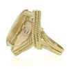 Image 6 : Vintage 18k Gold 10.84 ctw Oval Citrine Twisted Wire Frame Large Cocktail Ring