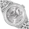 Rolex Ladies Stainless Steel Silver Diamond Date Wristwatch 26MM
