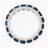 Image 6 : Platinum 4.45 ctw Square Step Cut Sapphire Bar Channel Eternity Stack Band Ring
