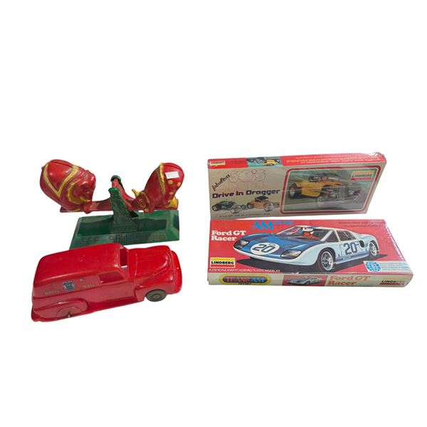3x Vintage Toys: Royal Mail, See Saw Saver, & Sealed Trans AM Ford Gt Racer
