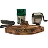 Image 2 : Vintage Stationeries: Green Giant Pencil Sharpener, Boston Pencil Sharpener, Pen Holder, & Stapler