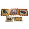 Image 1 : 5x Vintage Car Collectibles: Merit Racing Car Kit, Thermometer, & 3x 3d Old Timers Wall Hangers