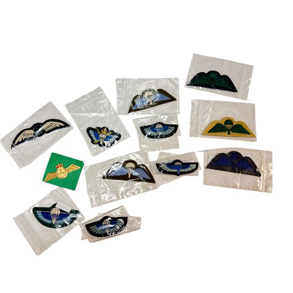 Assorted Vintage British Army Paratrooper Patches & RCAF Pinback