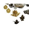 Image 2 : Assorted Vintage Military Collectibles: Cap Badges, Patches, Shell, & Buttons