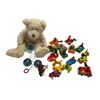Image 1 : Assorted Vintage Toys: Original Clackers, McDonald's Toys, & J.B. Bean Teddy Bear
