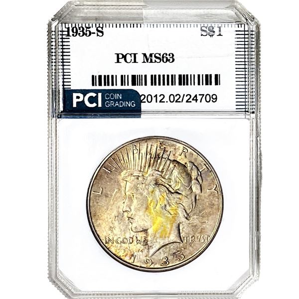 1935-S Silver Peace Dollar PCI MS63