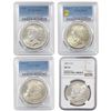 Image 1 : 1881-1924 GEM BU Morgan and Peace Silver Dolar Lot [4 Coins] PCGS/NGC MS62-65
