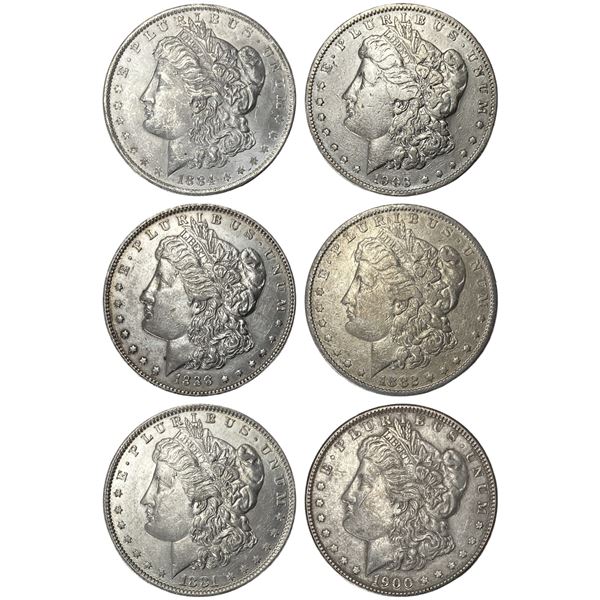 1881-1903 High Grade Morgan Silver Dollar Lot [6 Coins]