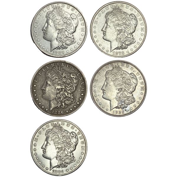 1878-1921 High Grade Morgan Silver Dollar Lot [5 Coins]