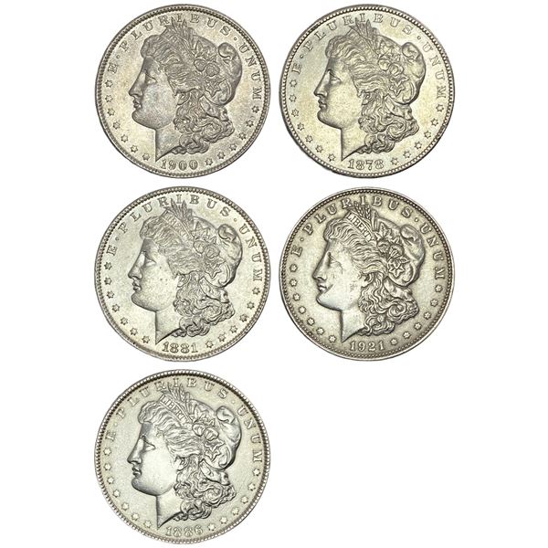 1878-1921 High Grade Morgan Silver Dollar Lot [5 Coins]