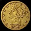 1886-S Gold $5 Liberty Head Half Eagle NEARLY UNCIRCULATED